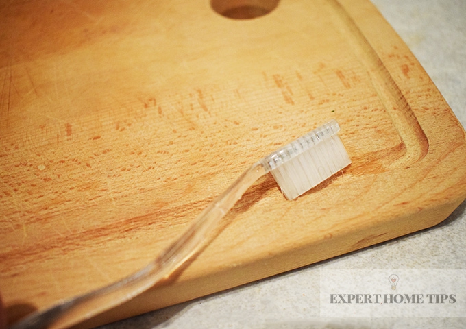 used toothbrush chopping board